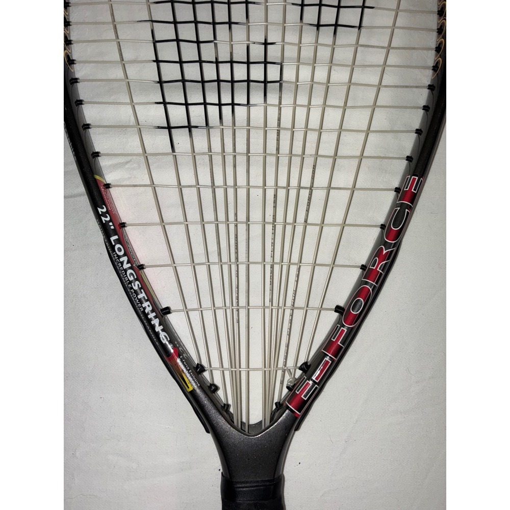 E-Force Uproar Racquetball Racquet 22 In LongString Tri-Tear Graphite Black Red - Picture 4 of 9